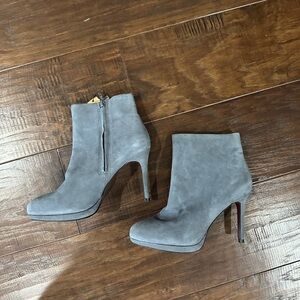 Gray Suede Ankle Bootie